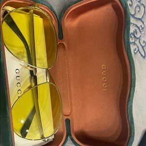 Gucci Bold Yellow Aviator Sunglasses
